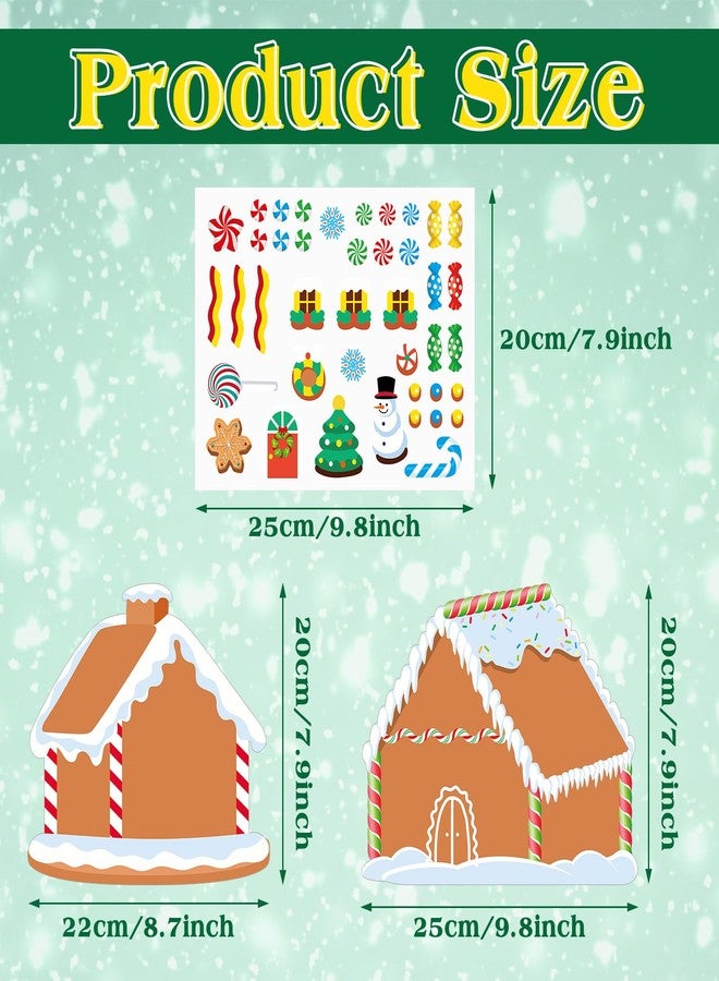 Engrowtic 30 Pcs Make a Gingerbread House Stickers Christmas Party Game Craft Activities Favor Supplies for Boys Girls DIY Make Your Own Gingerbread House Stickers 15 Finished Products(Christmas) - Image 2
